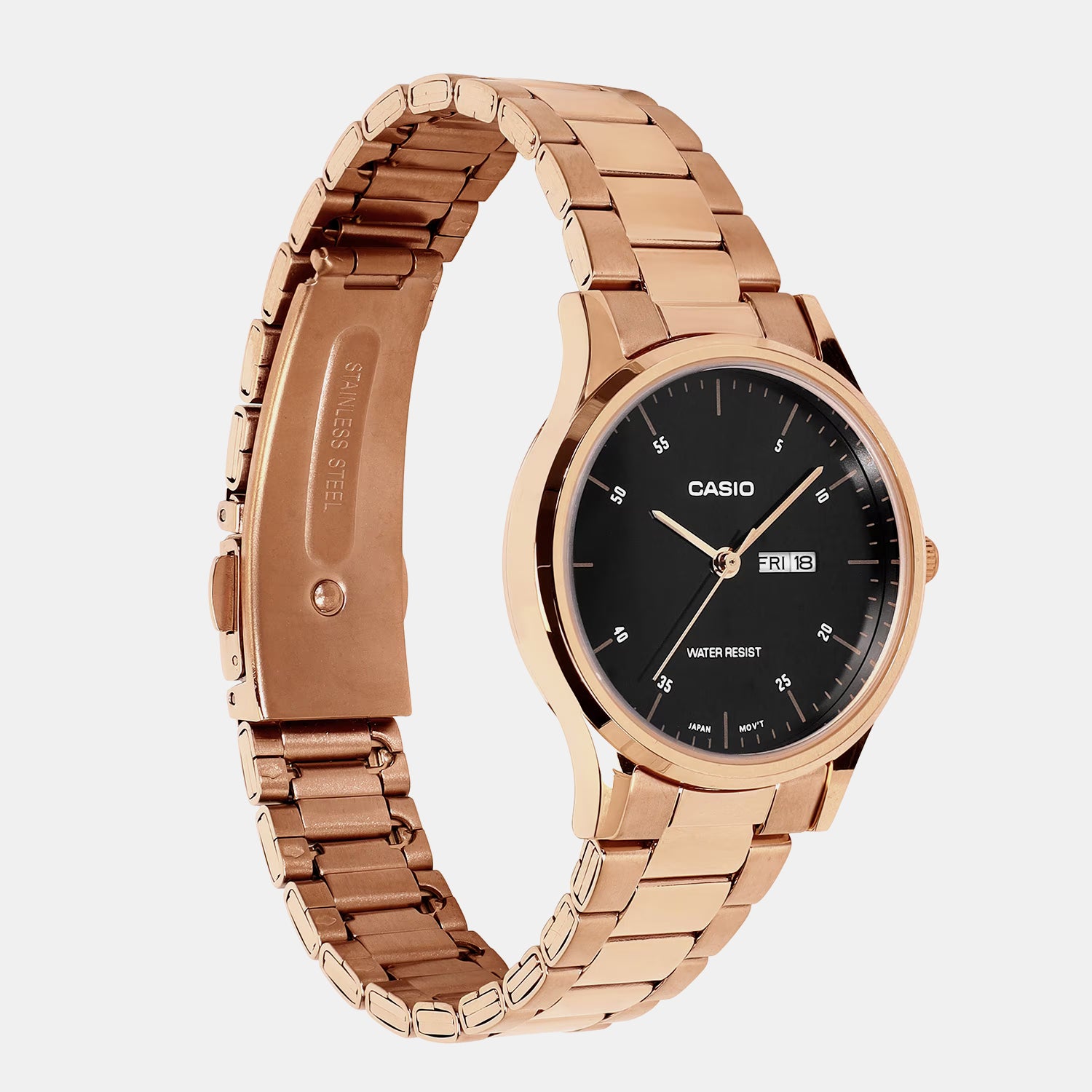 Women Quartz Black Dial Analog Stainless Steel Watch A2509