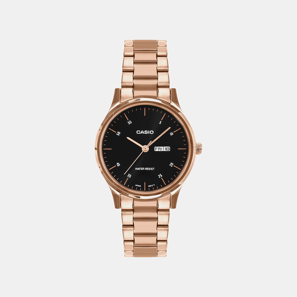 Women Quartz Black Dial Analog Stainless Steel Watch A2509