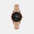 Women Quartz Black Dial Analog Stainless Steel Watch A2509