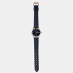 Women Quartz Blue Dial Analog Leather Watch A2511