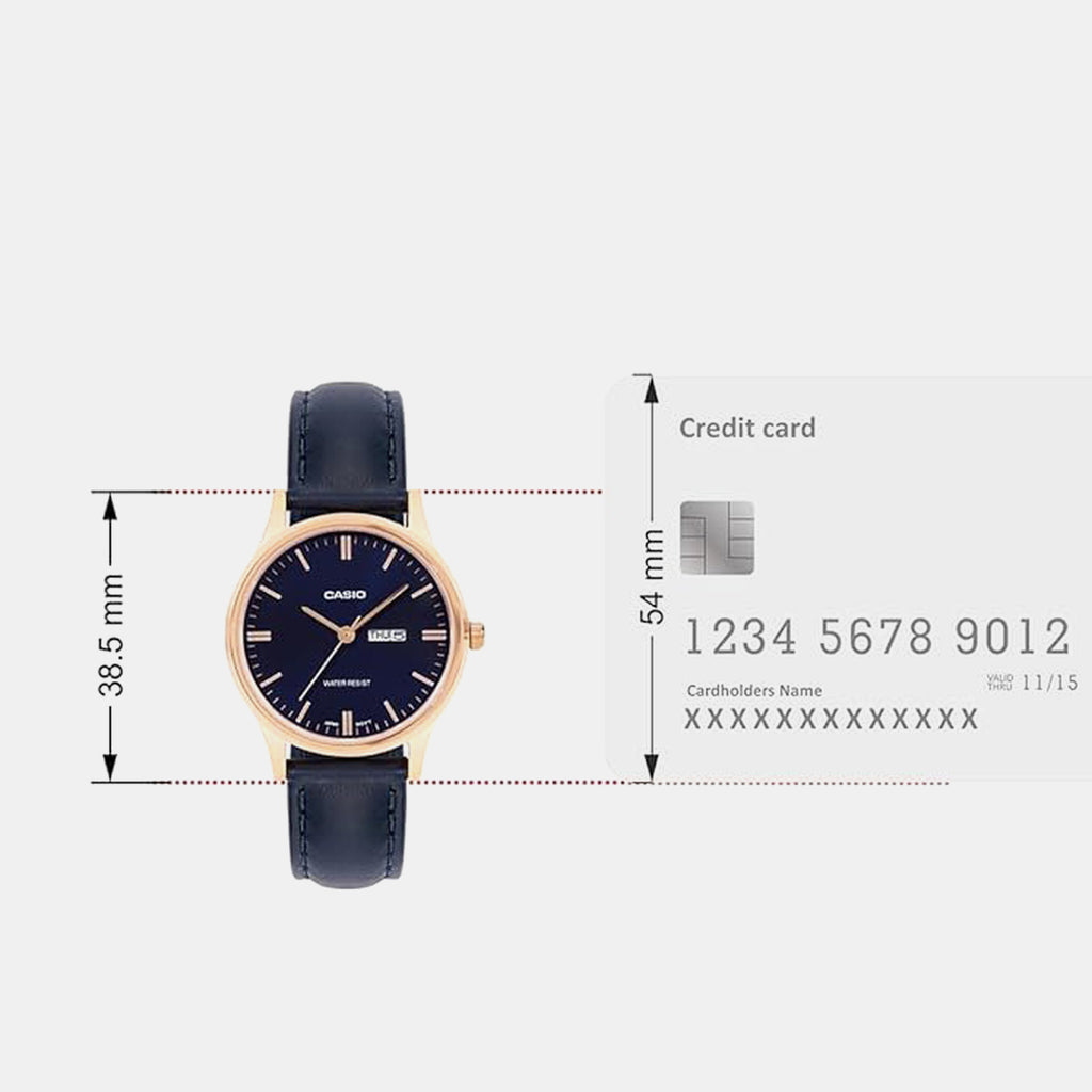 Women Quartz Blue Dial Analog Leather Watch A2511