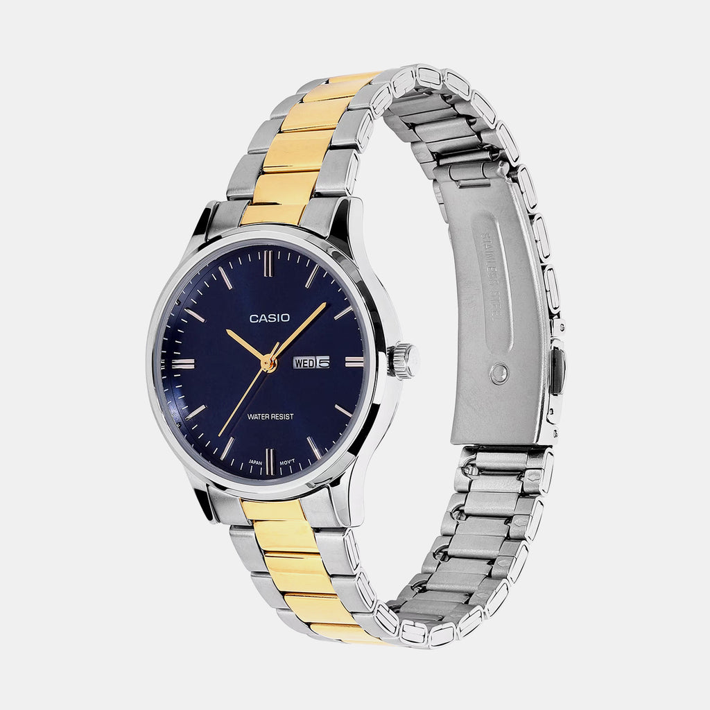 Women Quartz Blue Dial Analog Stainless Steel Watch A2512