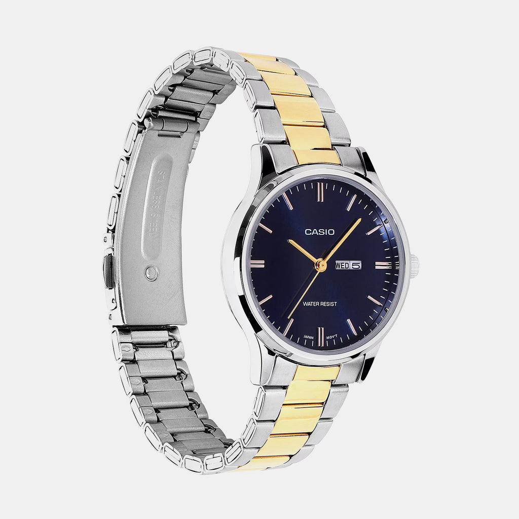 Women Quartz Blue Dial Analog Stainless Steel Watch A2512