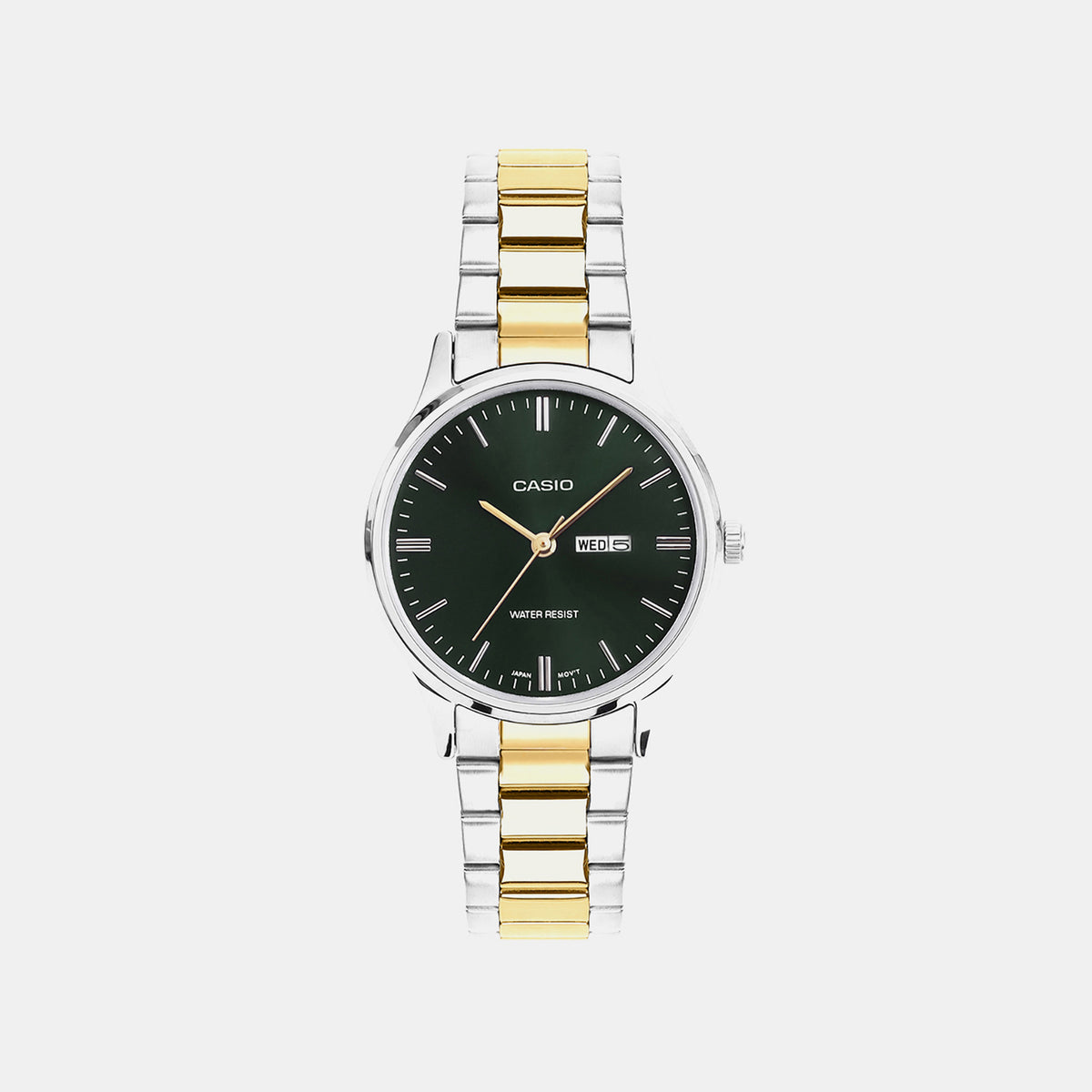 Women Quartz Green Dial Analog Stainless Steel Watch A2513