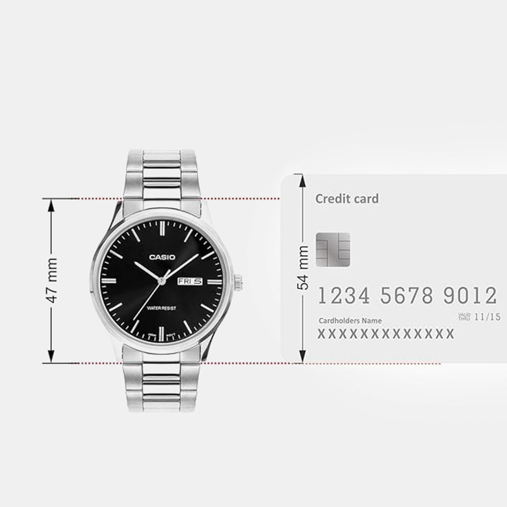 Men Quartz Black Dial Analog Stainless Steel Watch A2514