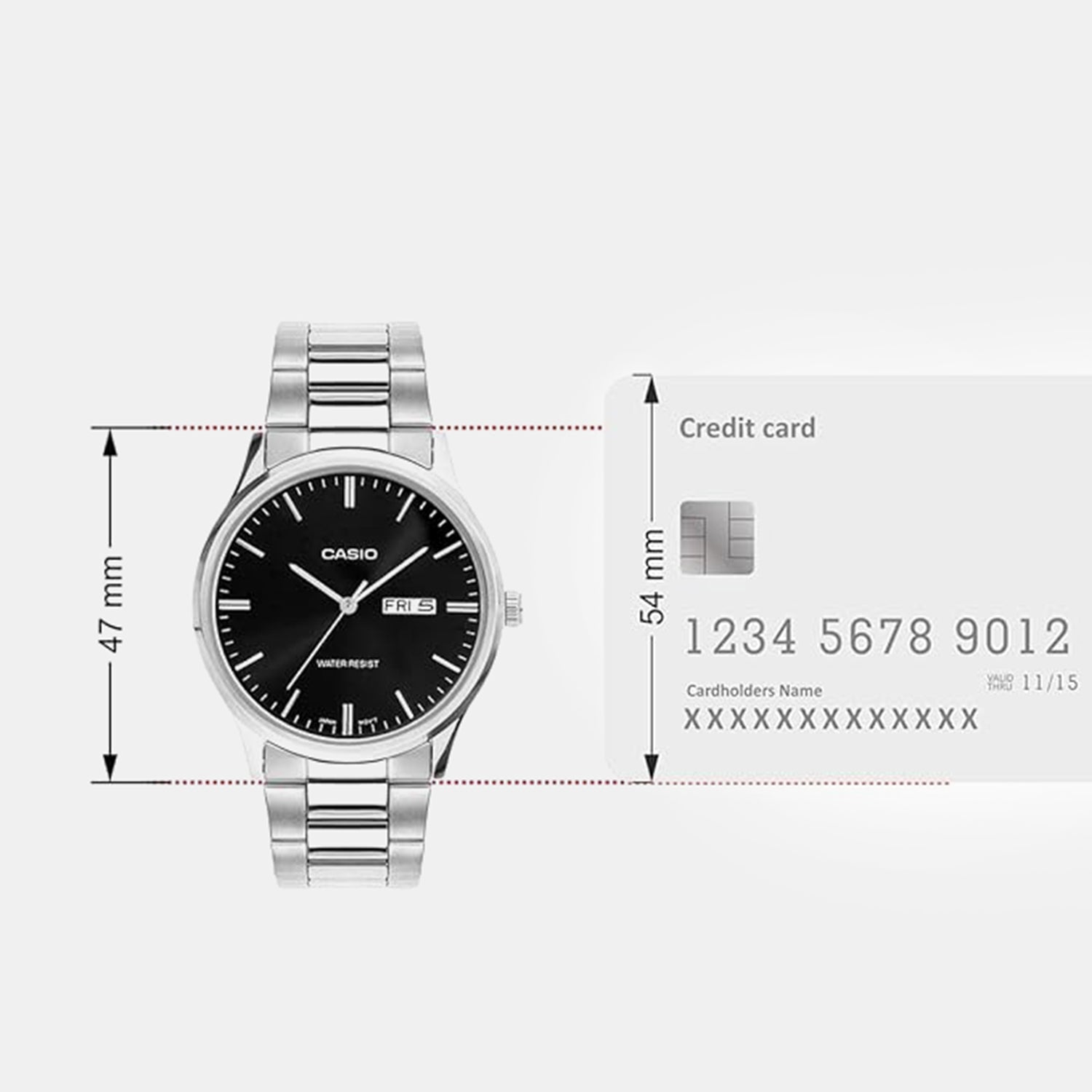 Men Quartz Black Dial Analog Stainless Steel Watch A2514