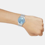 Men Quartz Blue Dial Analog Stainless Steel Watch A2515