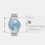 Men Quartz Blue Dial Analog Stainless Steel Watch A2515