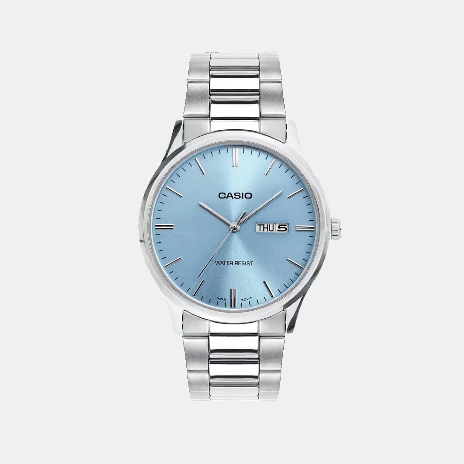 Men Quartz Blue Dial Analog Stainless Steel Watch A2515