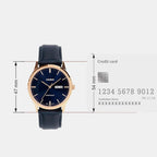 Men Quartz Blue Dial Analog Leather Watch A2516