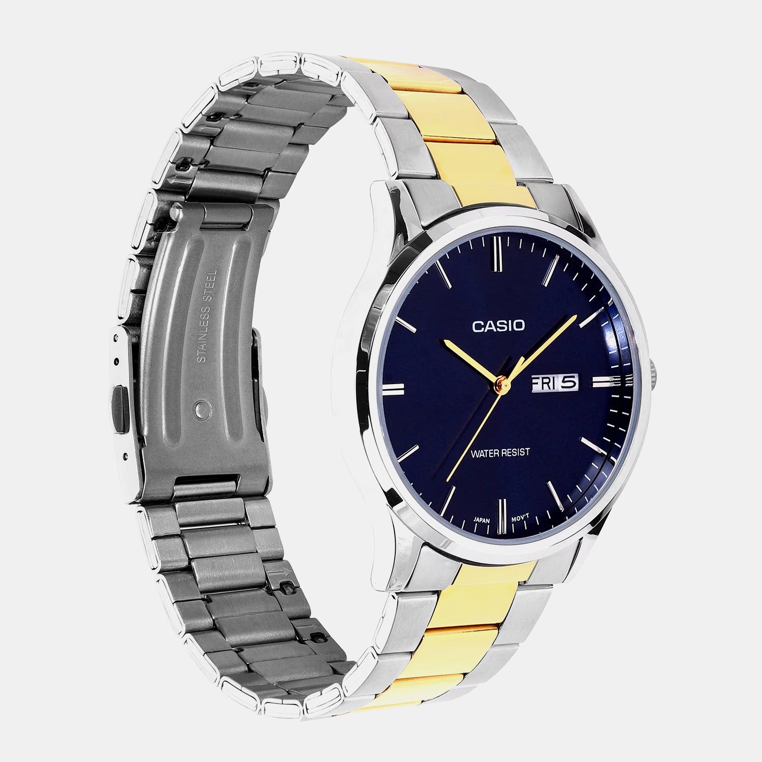 Men Quartz Blue Dial Analog Stainless Steel Watch A2517