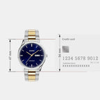 Men Quartz Blue Dial Analog Stainless Steel Watch A2517