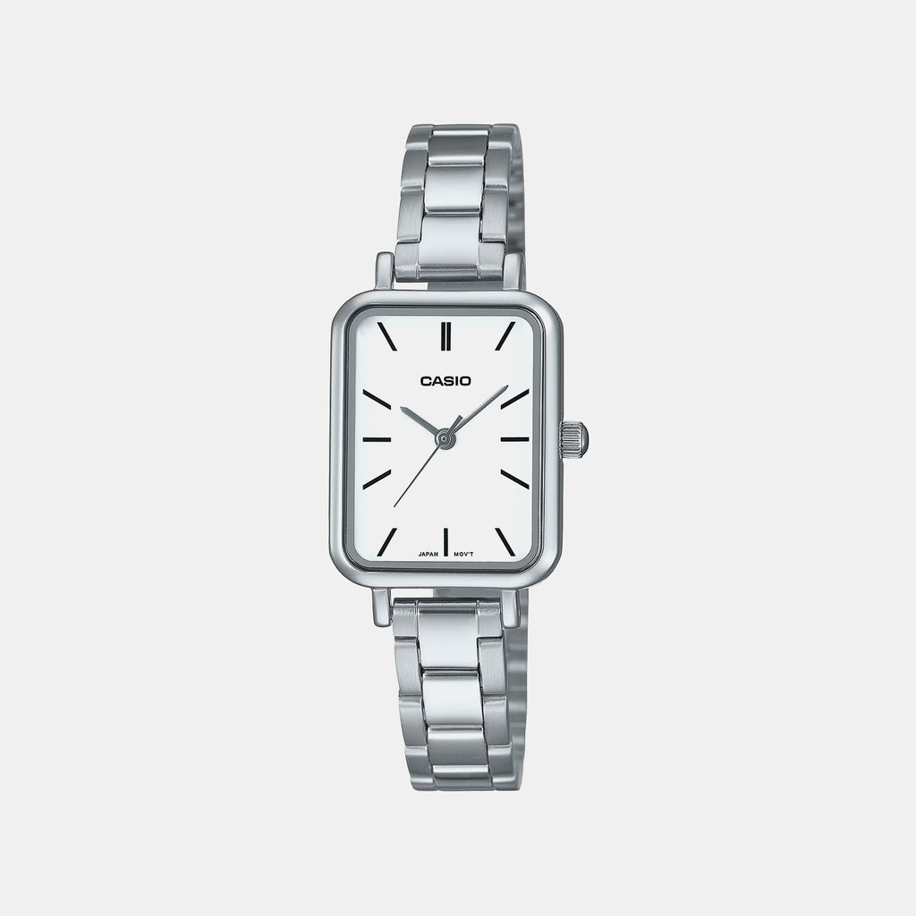 Enticer Women Quartz White Dial Analog Stainless Steel Watch A2519 LTP-V009D-7EUDF