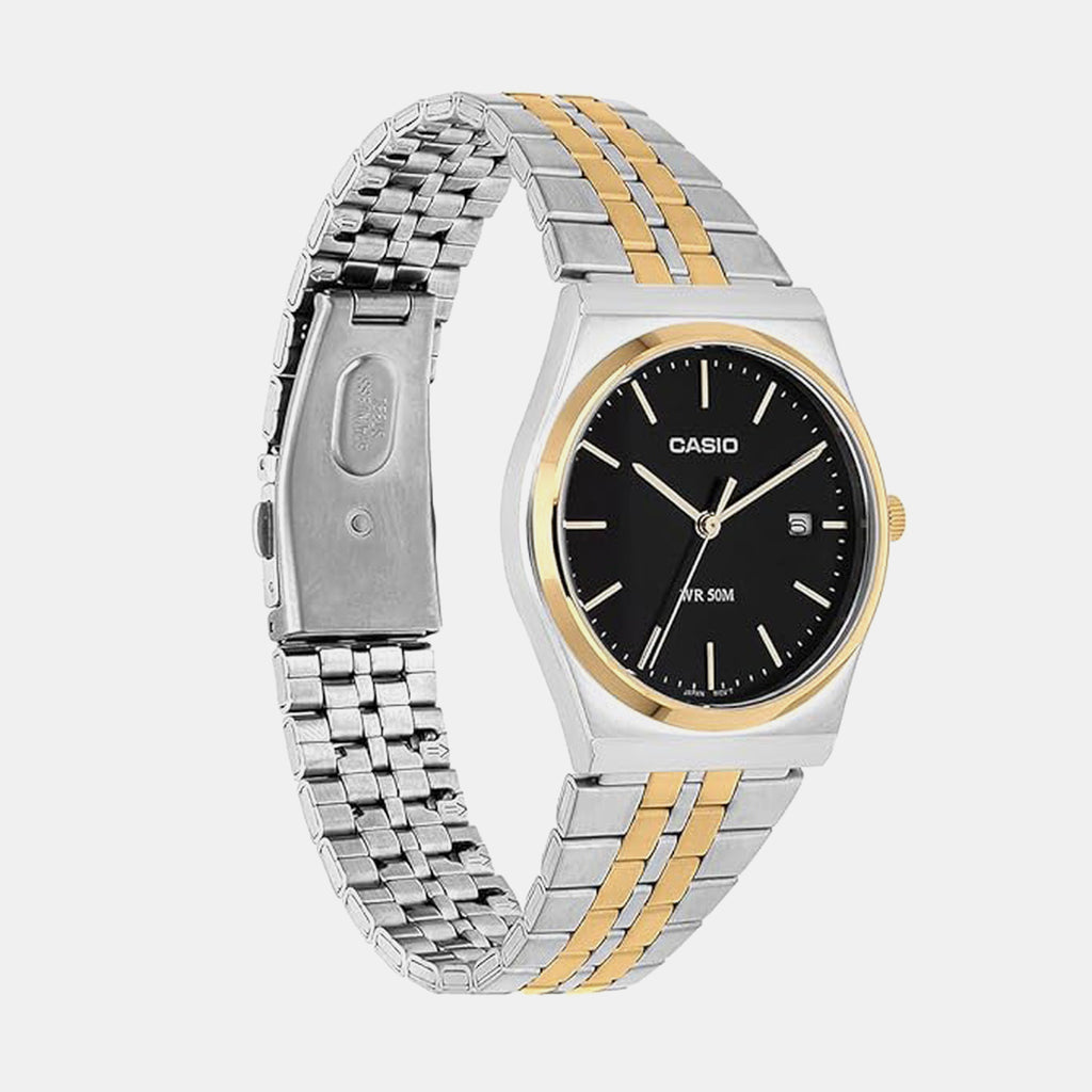 Enticer Men Quartz Black Dial Analog Stainless Steel Watch A2521