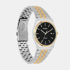 Enticer Men Quartz Black Dial Analog Stainless Steel Watch A2521