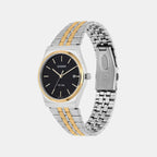 Enticer Men Quartz Black Dial Analog Stainless Steel Watch A2521