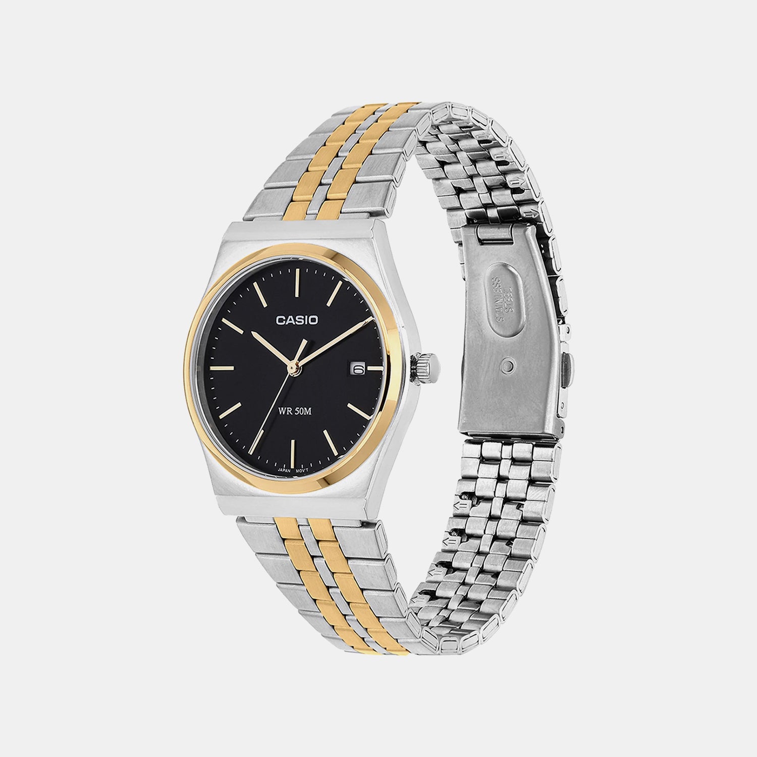 Enticer Men Quartz Black Dial Analog Stainless Steel Watch A2521