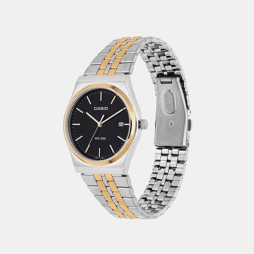 Enticer Men Quartz Black Dial Analog Stainless Steel Watch MTP-B145SG-1AVDF A2521