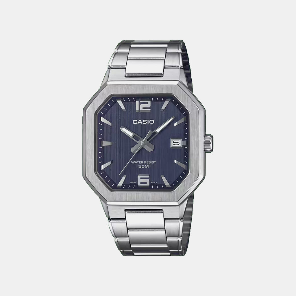 Men Quartz Blue Dial Analog Stainless Steel Watch A2524