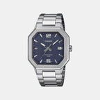 Men Quartz Blue Dial Analog Stainless Steel Watch A2524