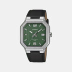 Men Quartz Green Dial Analog Leather Watch A2528