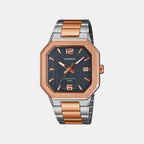 Men Quartz Black Dial Analog Stainless Steel Watch A2529