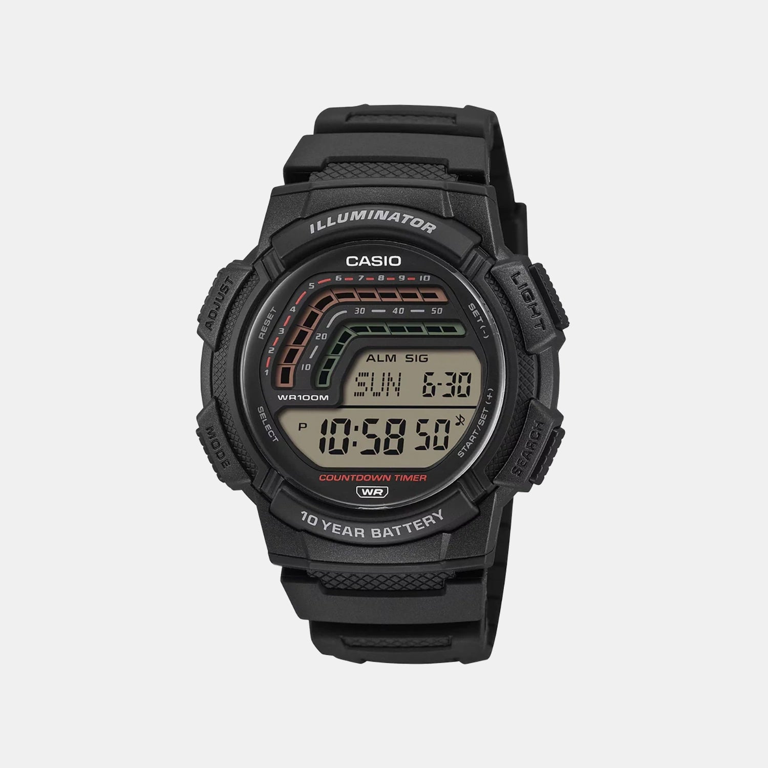 Men Quartz Clear Dial Digital Resin Watch A2532