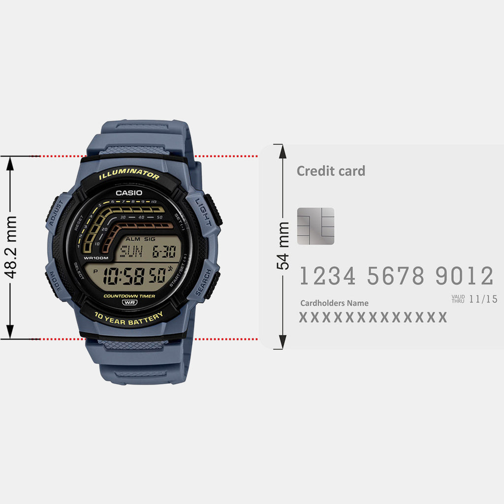 Men Quartz Clear Dial Digital Resin Watch A2533