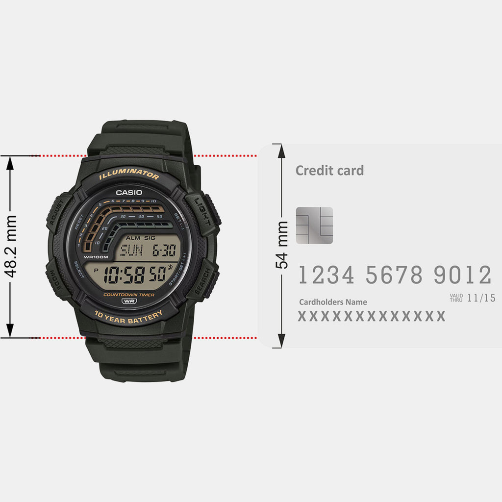 Men Quartz Clear Dial Digital Resin Watch A2534