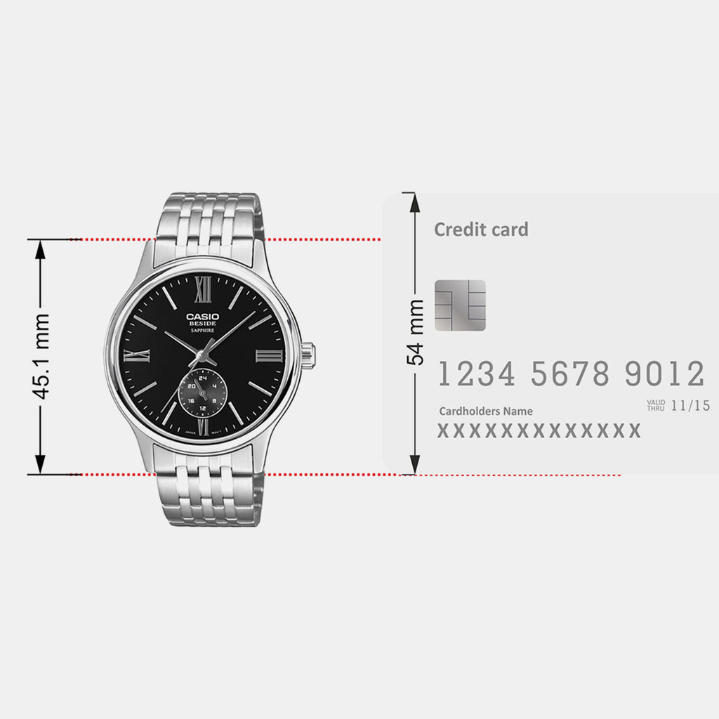 Enticer Men Quartz Black Dial Analog Stainless Steel Watch A2535
