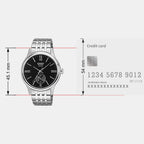 Enticer Men Quartz Black Dial Analog Stainless Steel Watch A2535
