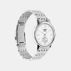 Men Quartz White Dial Analog Stainless Steel Watch A2536