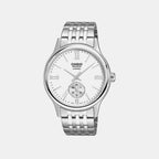 Men Quartz White Dial Analog Stainless Steel Watch A2536
