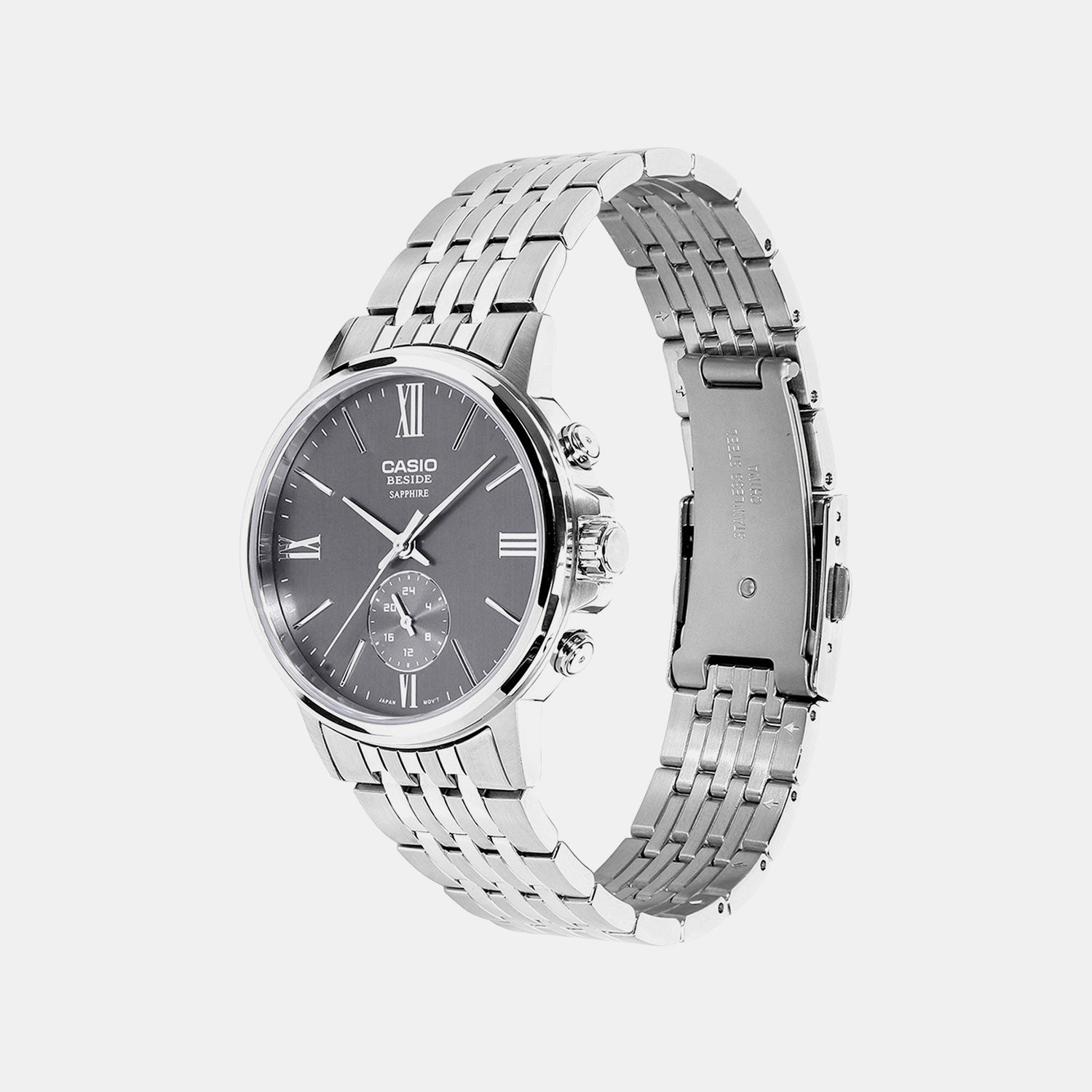 Enticer Men Quartz Silver Dial Analog Stainless Steel Watch A2537