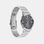Enticer Men Quartz Silver Dial Analog Stainless Steel Watch A2537
