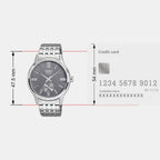 Enticer Men Quartz Silver Dial Analog Stainless Steel Watch A2537