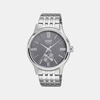 Enticer Men Quartz Silver Dial Analog Stainless Steel Watch A2537