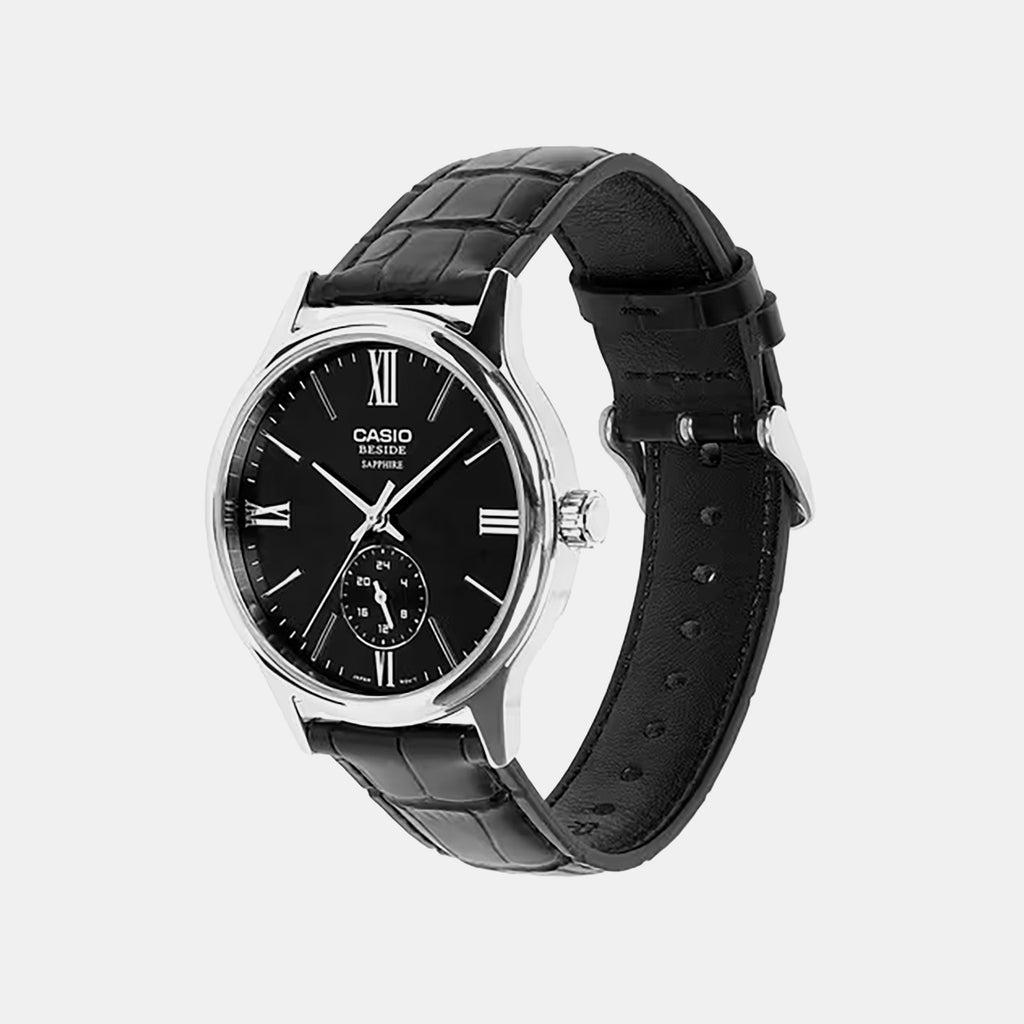 Men Quartz Black Dial Analog Leather Watch A2538