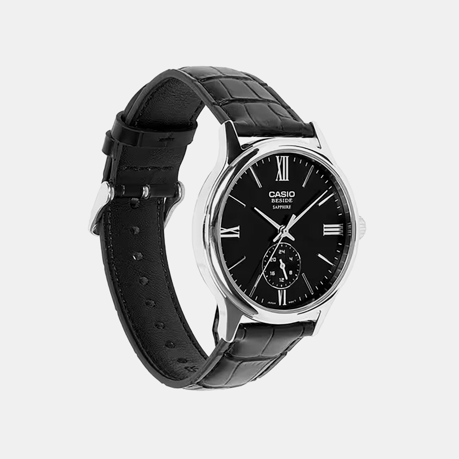 Men Quartz Black Dial Analog Leather Watch A2538