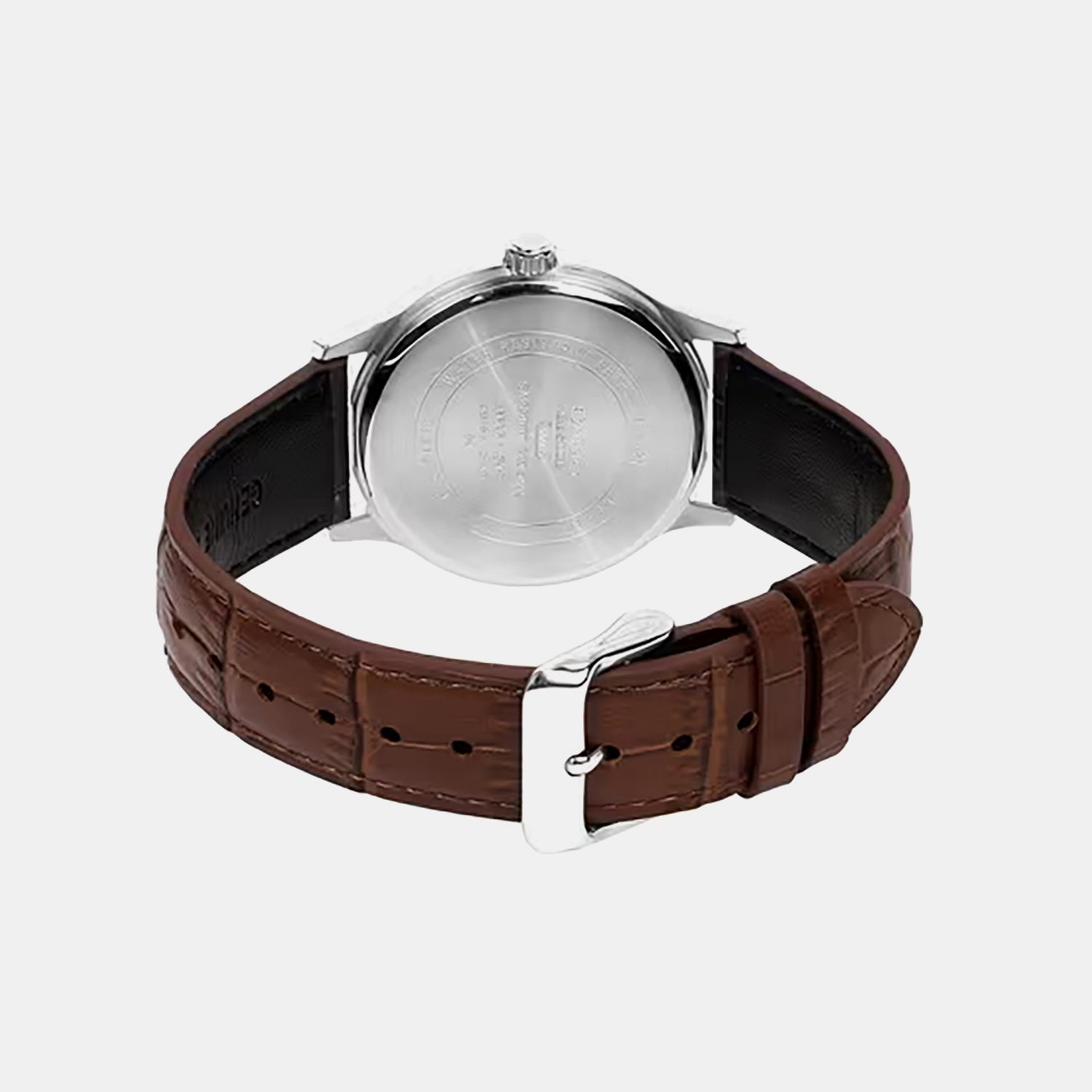 Men Quartz White Dial Analog Leather Watch A2539
