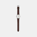Men Quartz White Dial Analog Leather Watch A2539