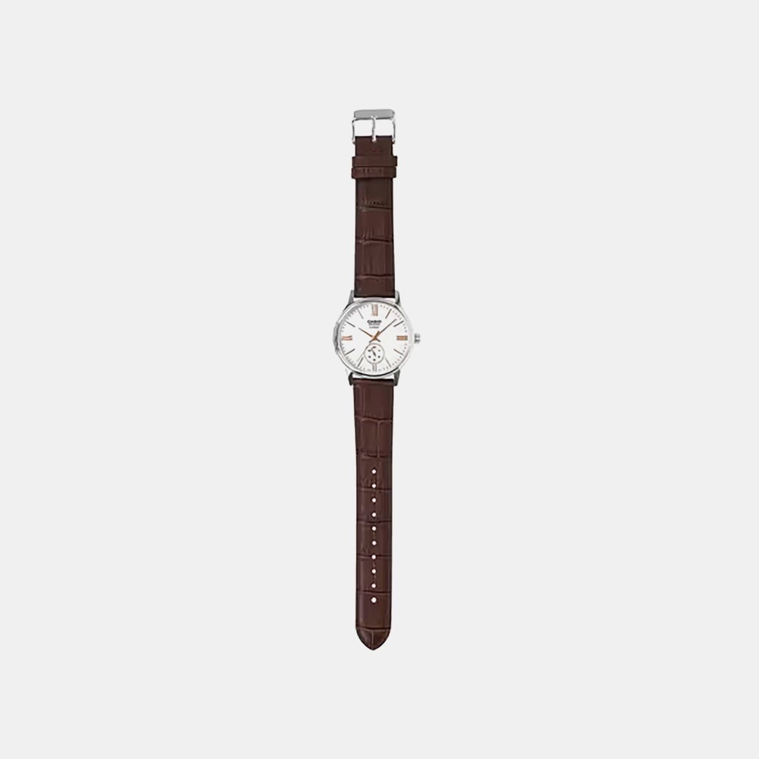 Men Quartz White Dial Analog Leather Watch A2539