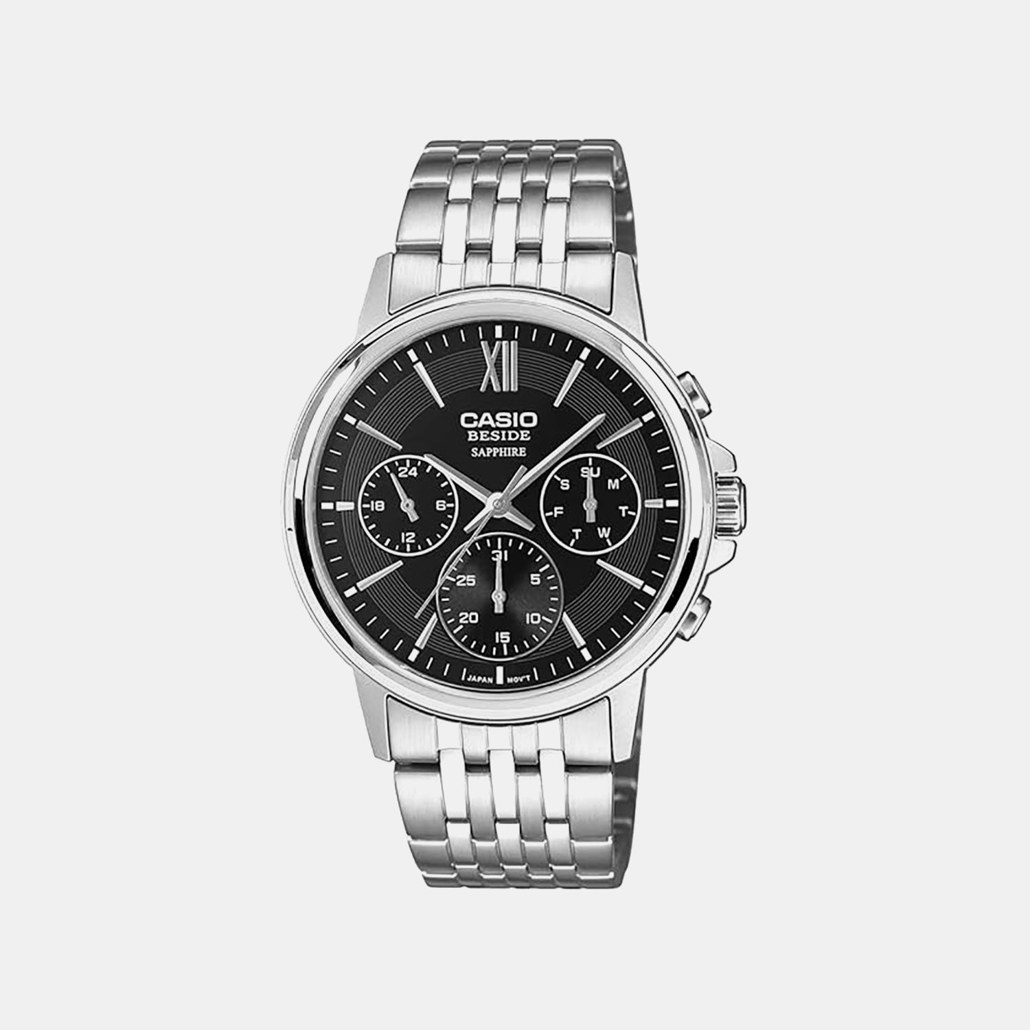 Entice Men Quartz Black Dial Analog Stainless Steel Watch A2540