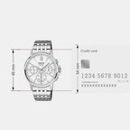 Men Quartz White Dial Chronograph Stainless Steel Watch A2542