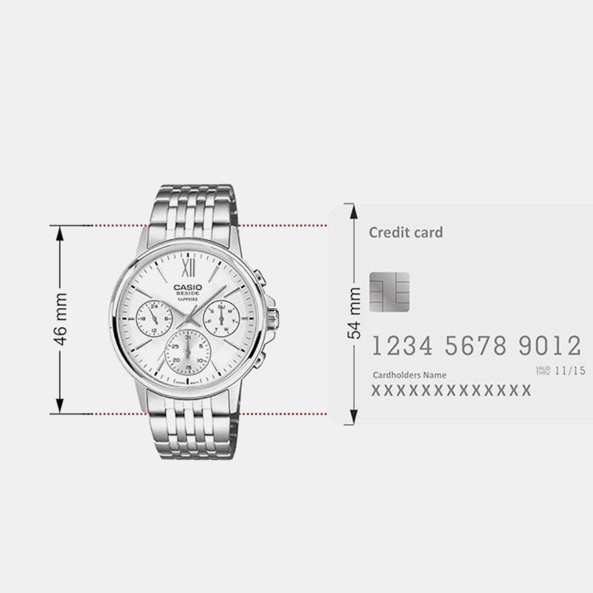 Enticer Men Quartz White Dial Chronograph Stainless Steel Watch A2542
