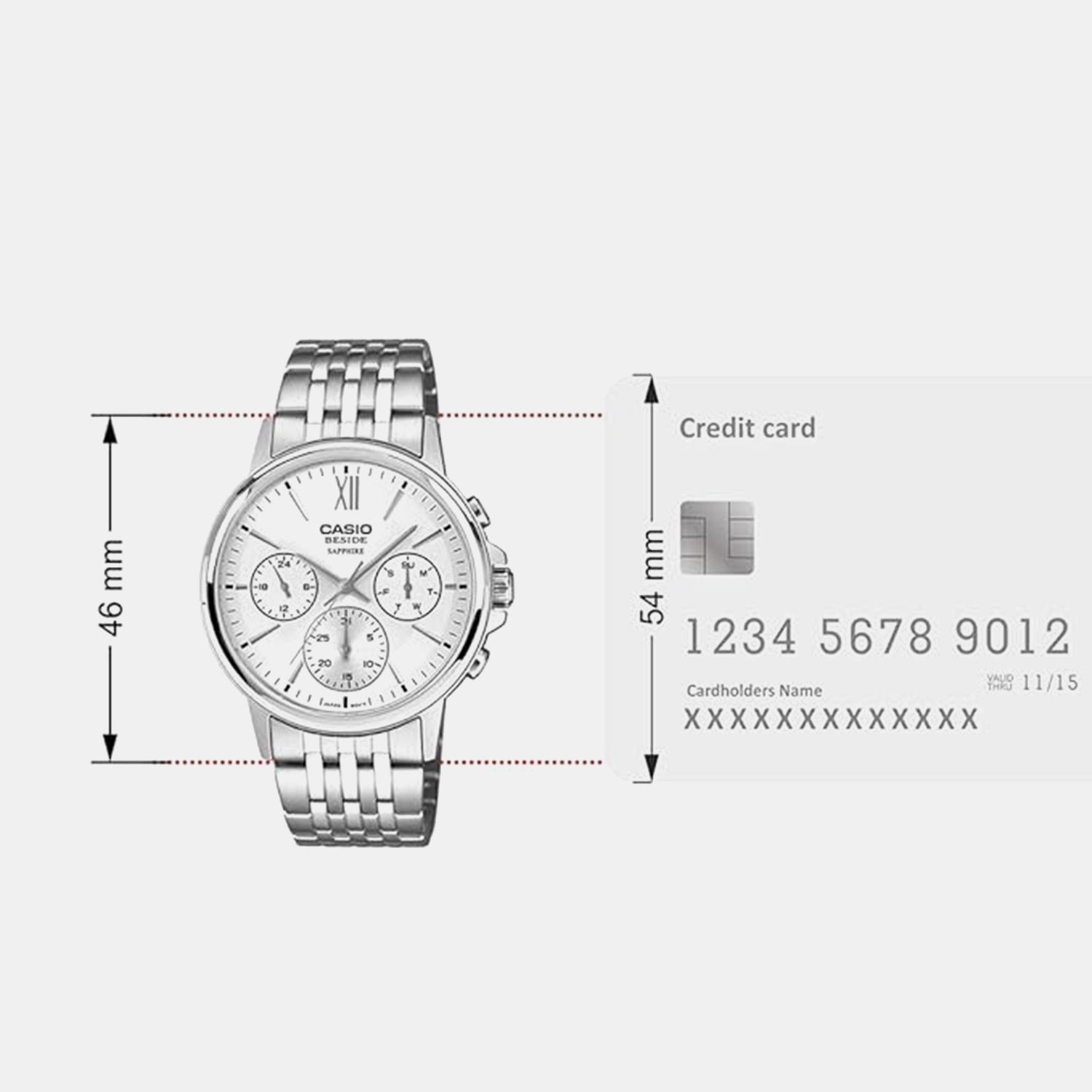 Men Quartz White Dial Chronograph Stainless Steel Watch A2542