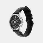 Enticer Men Quartz Black Dial Analog Leather Watch A2544
