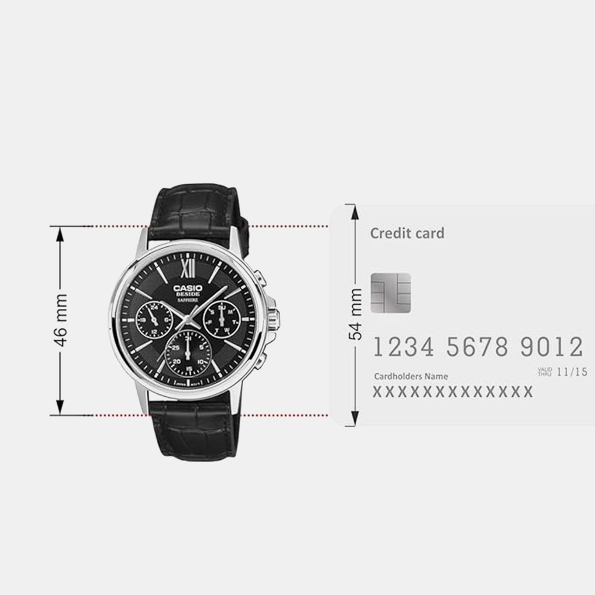 Enticer Men Quartz Black Dial Analog Leather Watch A2544