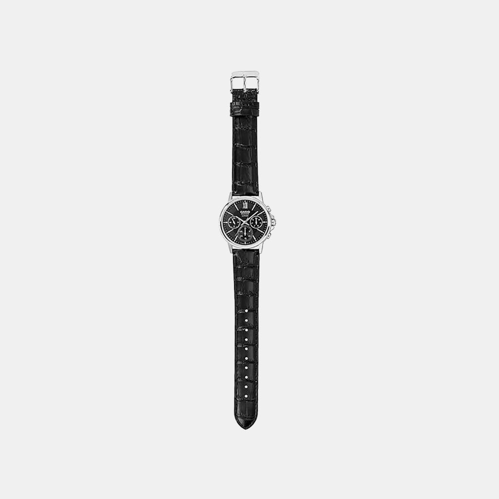 Enticer Men Quartz Black Dial Analog Leather Watch A2544