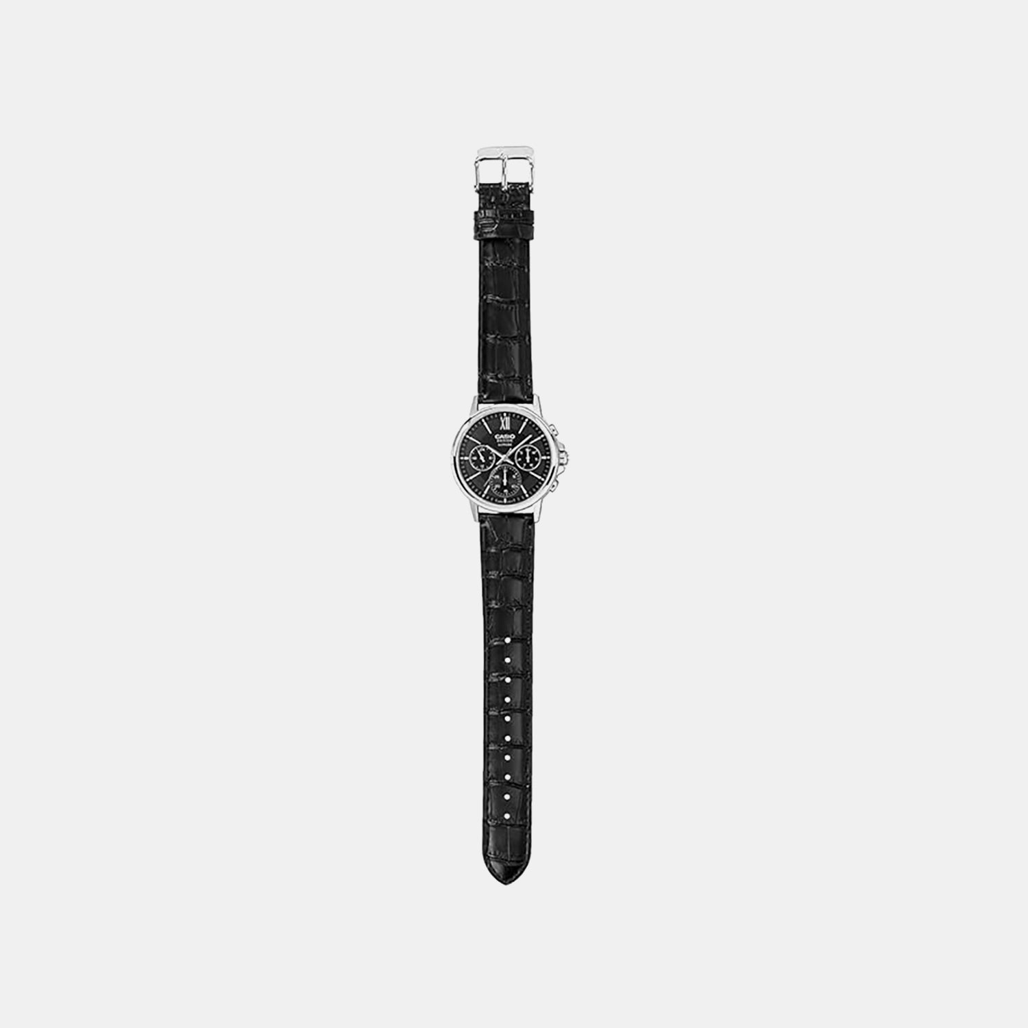 Enticer Men Quartz Black Dial Analog Leather Watch A2544